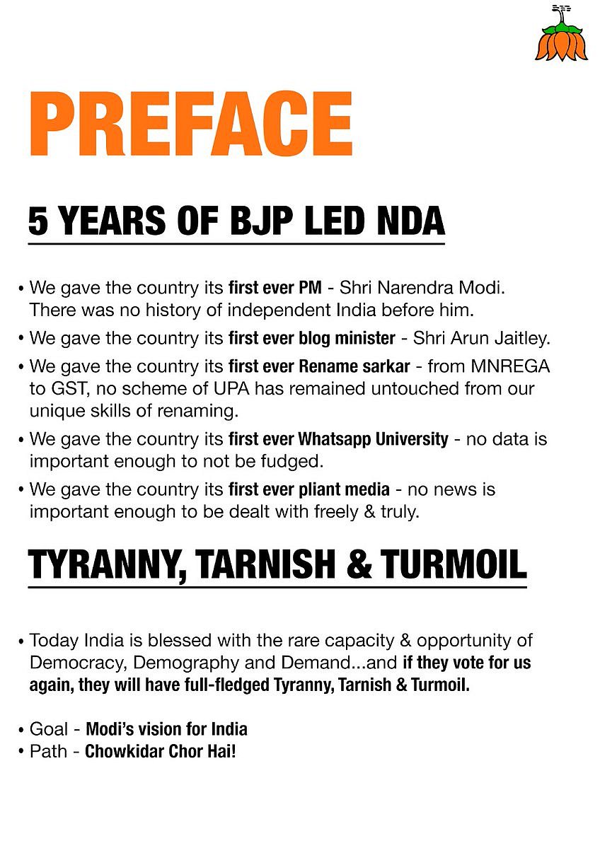 Congress releases parody manifesto of Bharatiya Jumla Party (BJP) on April Fool’s Day 