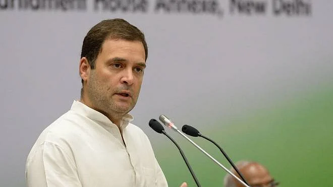 Don’t be disheartened by fake exit polls, Rahul tells party workers 
