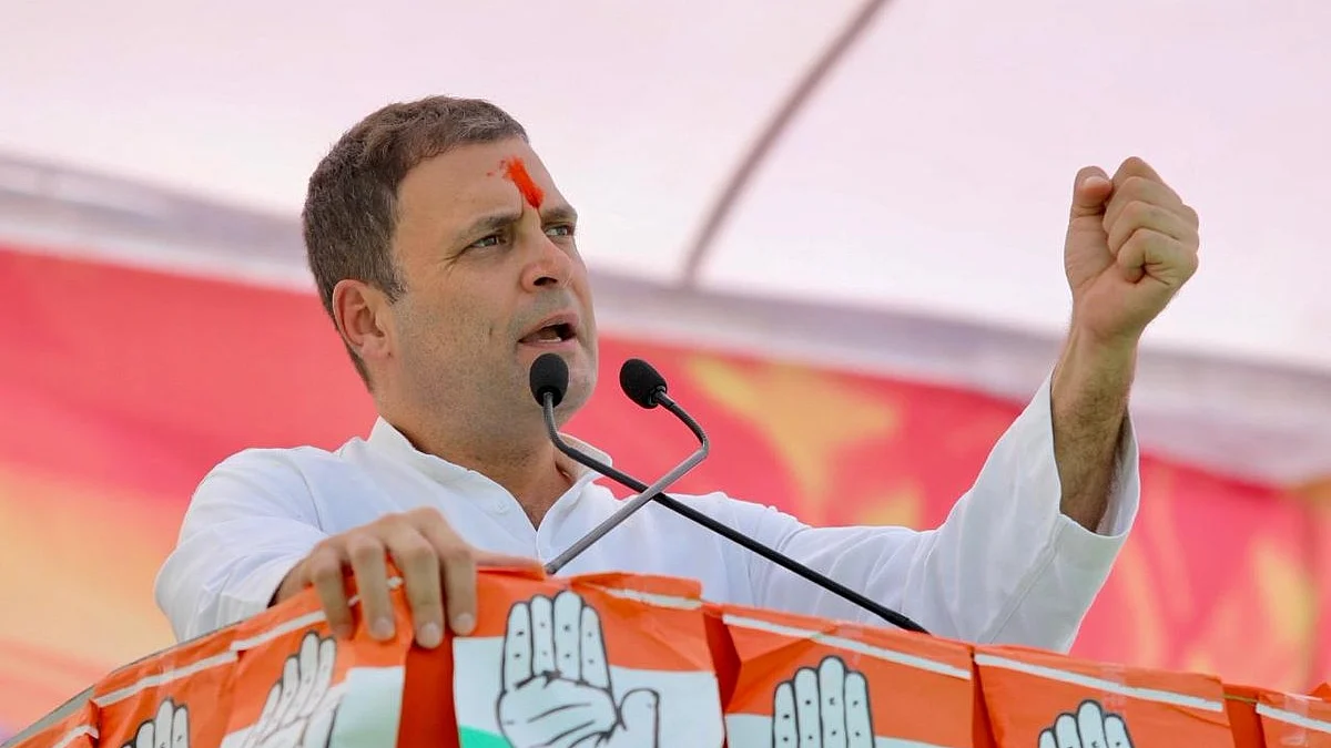 Congress President Rahul Gandhi at Morena rally in Madhya Pradesh (Social Media)