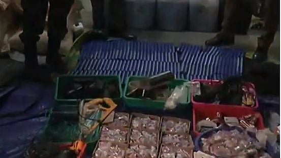 Screenshot of the explosives recovered at Welipenna