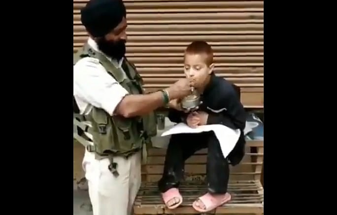 Video showing CRPF jawan feeding a differently abled child in Jammu Kashmir wins heart, goes viral