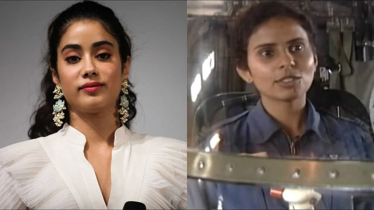 Janhvi Kapoor will be seen as Gunjan Saxena (right)in her next ‘Kargil Girl’