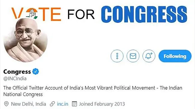 Congress switches to Mahatma Gandhi’s image on twitter profile