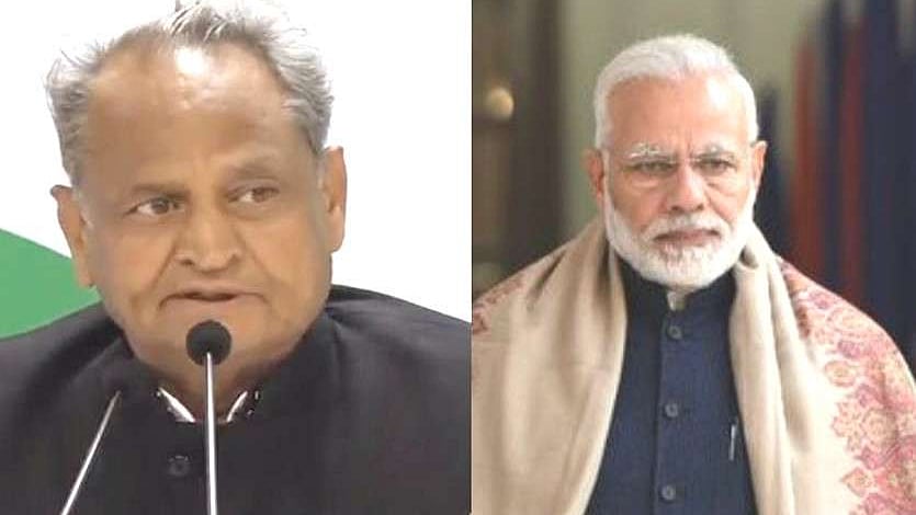 Rajasthan Chief Minister Ashok Gehlot (L) and Prime Minister Narendra Modi (R)