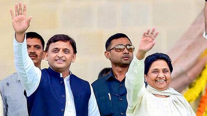  SP President Akhilesh Yadav and Bahujan Samaj Party (BSP) President Mayawati 