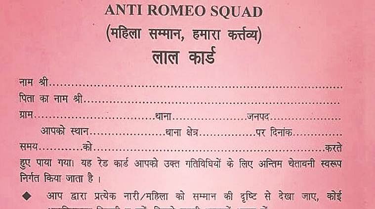Anti romeo squad back in Yogi’s UP with ‘red card’