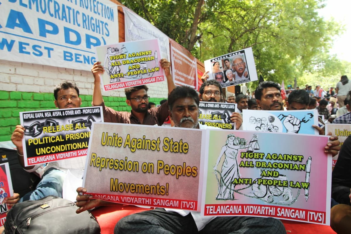				Activists protest against state repression, call for releaseof Bhima Koregaon accused