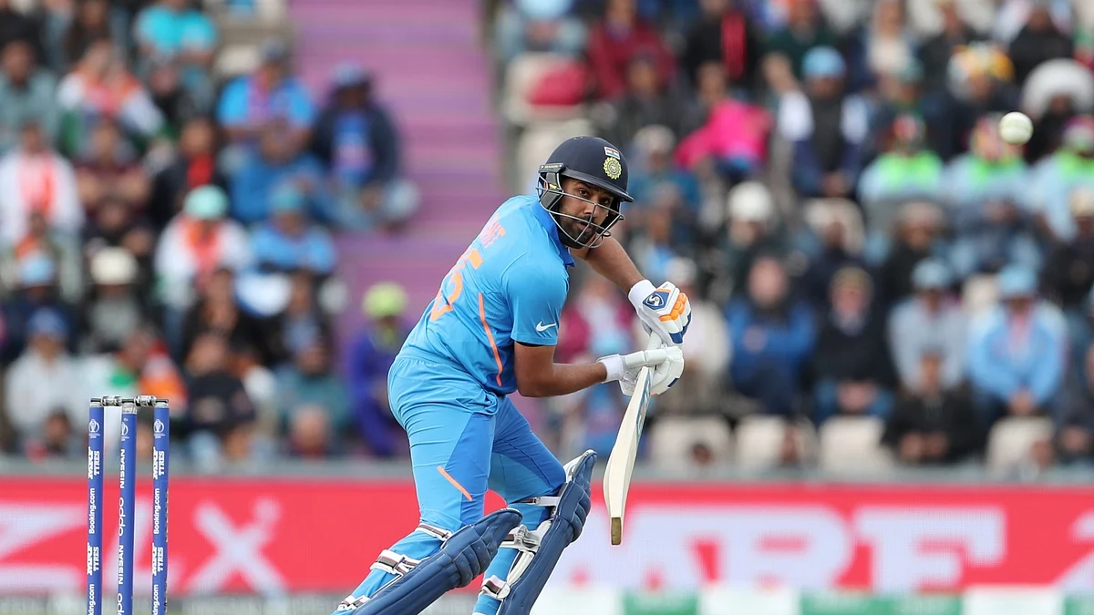 India’s Rohit Sharma in action during the 8th match of 2019 World Cup between India and South Africa at The Rose Bowl in Southampton, England on June 5, 2019. (Photo: Surjeet Yadav/IANS)