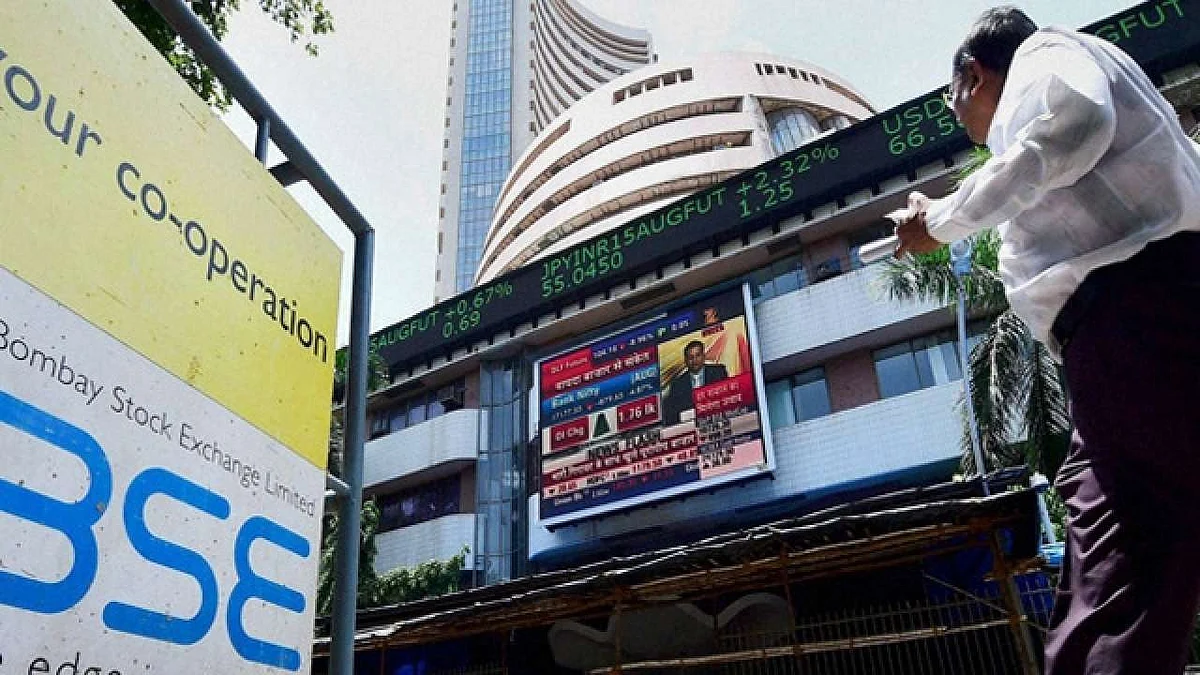 The Bombay Stock Exchange building at Dalal Street in Mumbai.