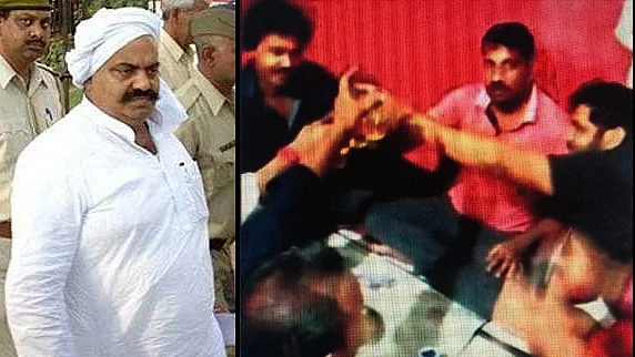Farewell party thrown on the eve of the transfer of mafia don Atiq Ahmed from Naini Central Jail to Sabarmati jail in Gujarat (IANS Photo)
