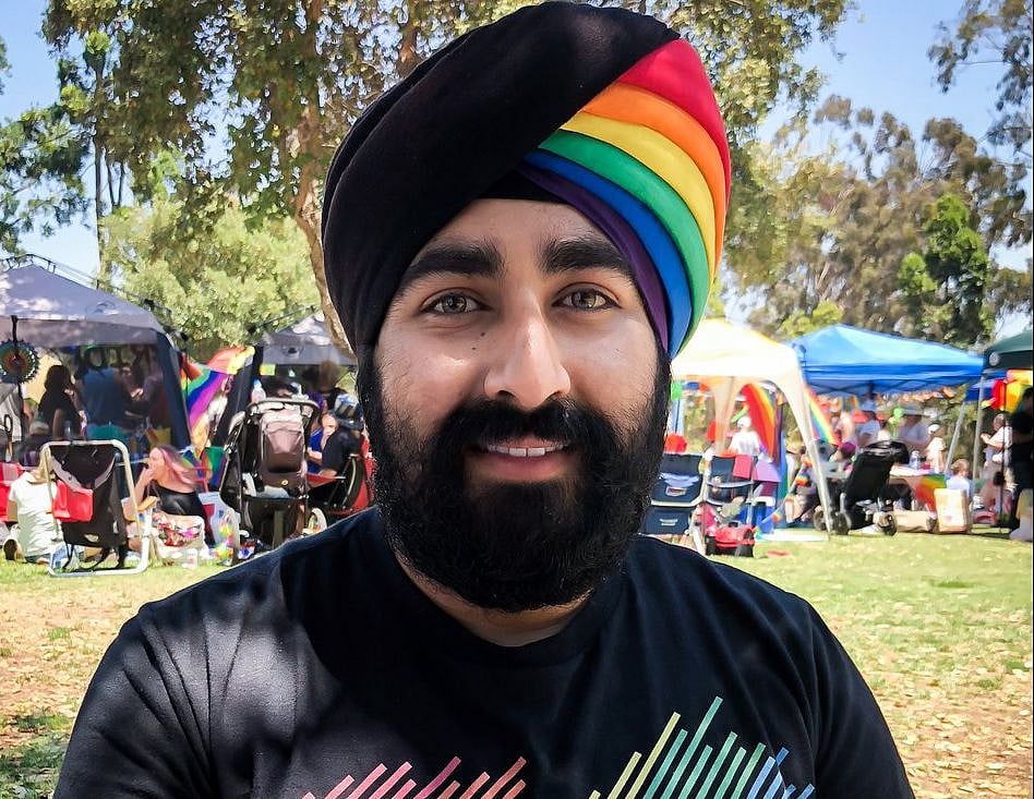 Bisexual Sikh man dons rainbow turban for Pride in California