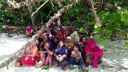 Rohingya Muslims on the island (Social Media)