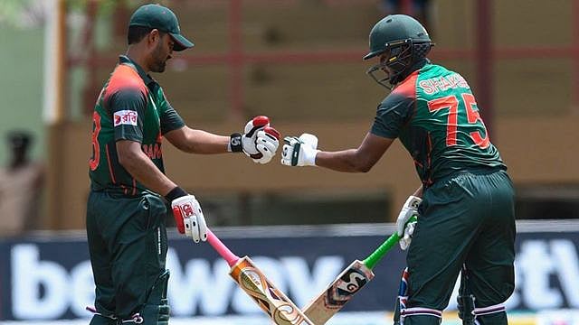 Shakib al Hassan 44 (46) and Tamin Iqbal 21 (15) 
