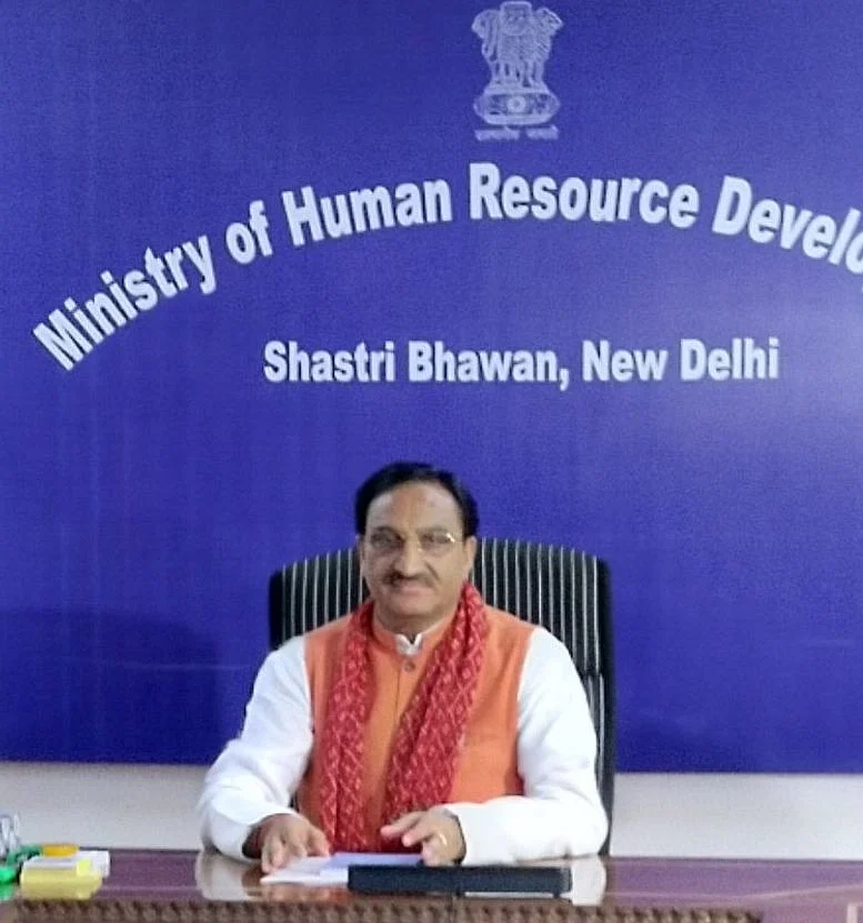 Newly-appointed HRD Minister Ramesh Pokhriyal.