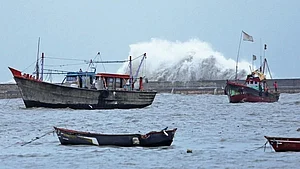 Cyclone Vayu on the coast of Gujarat 