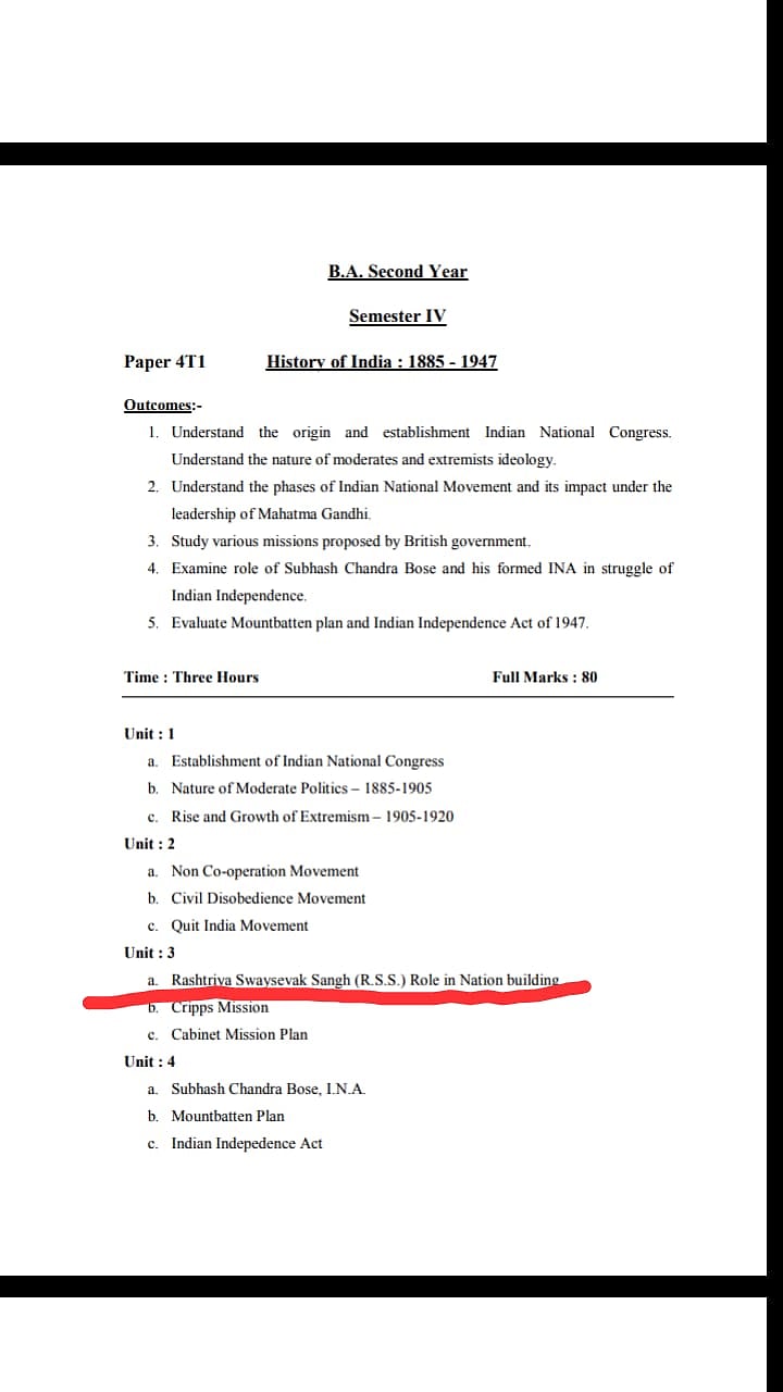 Nagpur University saffronises history: RSS’ role in communalism replaced with role in “nation building”