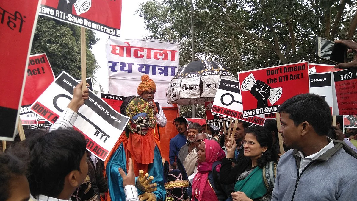 NCPRI co-convenor Anjali Bhardwaj during a protest rally