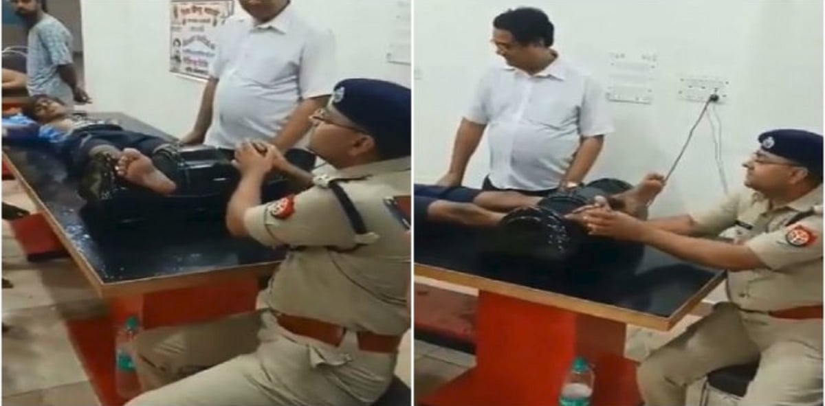 WATCH: UP Cop giving a foot massage to a kanwariya