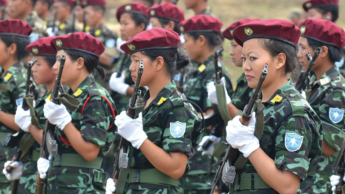 A contingent of the ‘Naga’ Army maintained by NSCN at Hebron. NSCN has been collecting tolls, levies, etc. besides what it allegedly receives from New Delhi