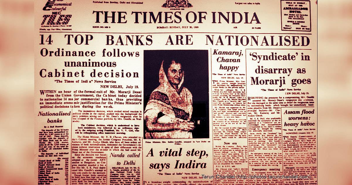 50 years of bank nationalisation led to growth in deposits, branches and credit