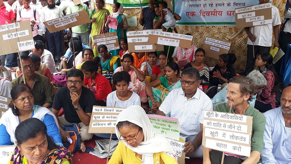 A recent dharna in Ranchi organised by the Jharkhand Janadikhar Mahasabha