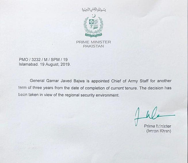 Pak Army chief Gen Bajwa gets 3-year extension in view of ‘regional security environment’