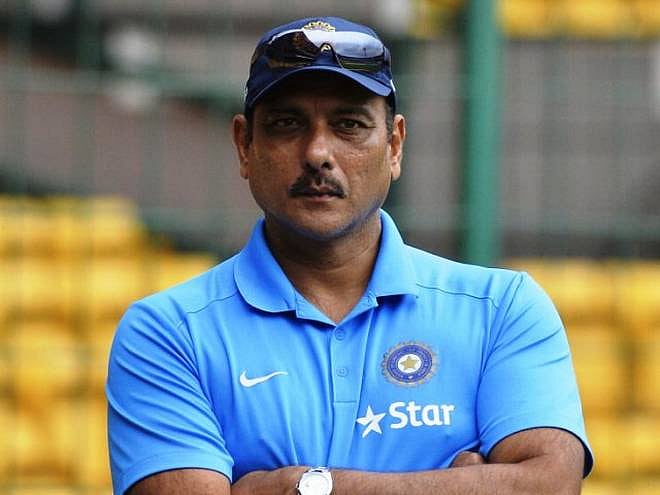 Battle over, Shastri and Hesson exchange pleasantries