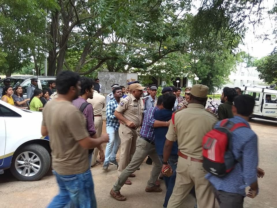 WATCH : Six students of Hyderabad Central University detained for screening ‘Ram Ke Naam’ on campus