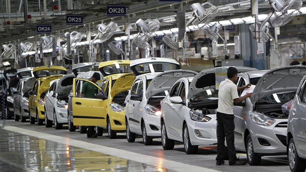 A car factory in India