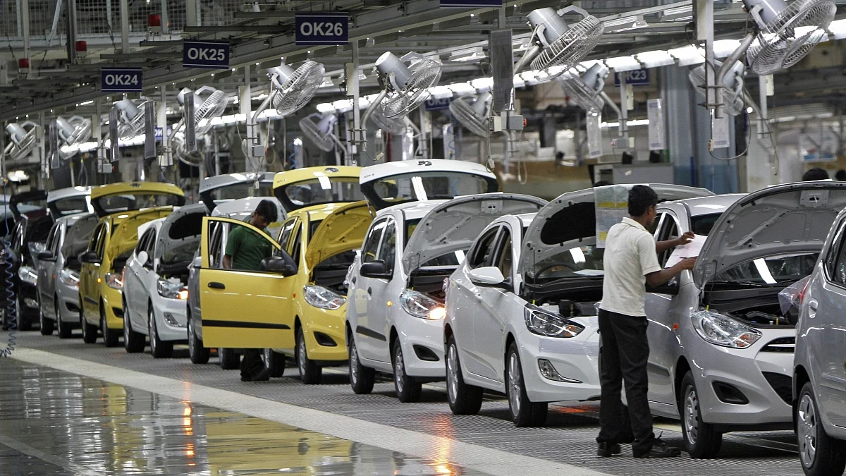 A car factory in India