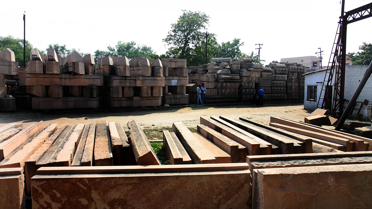 Construction material meant for building the proposed Ram temple in Ayodhya (IANS Photo)