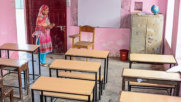 Representative image of an empty classroom.  Names of 46,000 students of Class 4; 44,000 of Class 5; and 39,000 of Class 6 have been removed (Photo: National Herald archives)