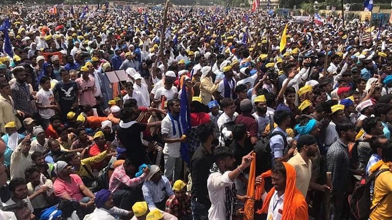 Protest by Dalits against temple demolition in Delhi turns violent, Bhim Army Chief and 50 others detained