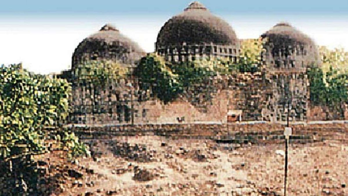 A file photo of Babri Masjid at Ayodhya. The mosque was demolished on December 6, 1992 by a  mob led by Hindutva leaders.