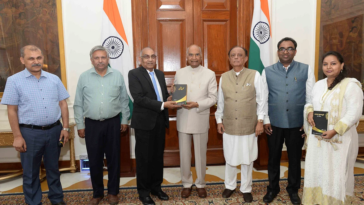 Books on  Majrooh Sultanpuri, legendary poet and lyricist  presented to President of India