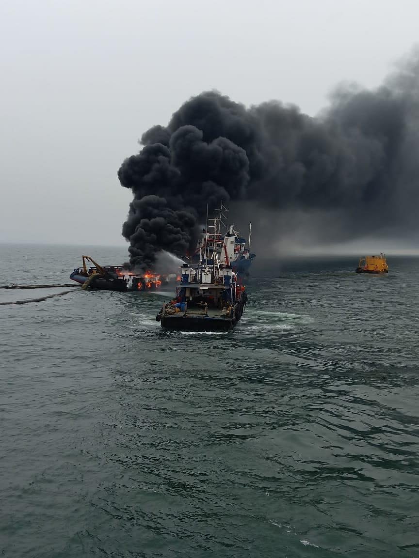 Fire on Coast Guard vessel, one missing, 28 rescued