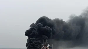 Fire on Coast Guard vessel, one missing, 28 rescued