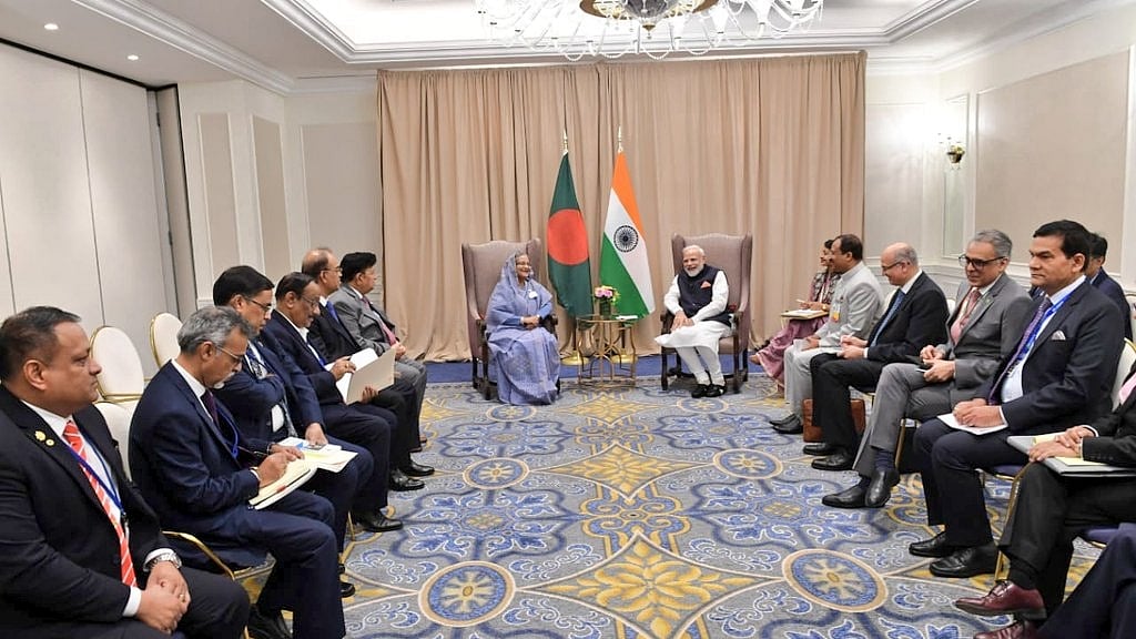 Prime Minister Narendra Modi meets Prime Minister Sheikh Hasina on the sidelines of UNGA 74 at United Nations on Sep 27, 2019