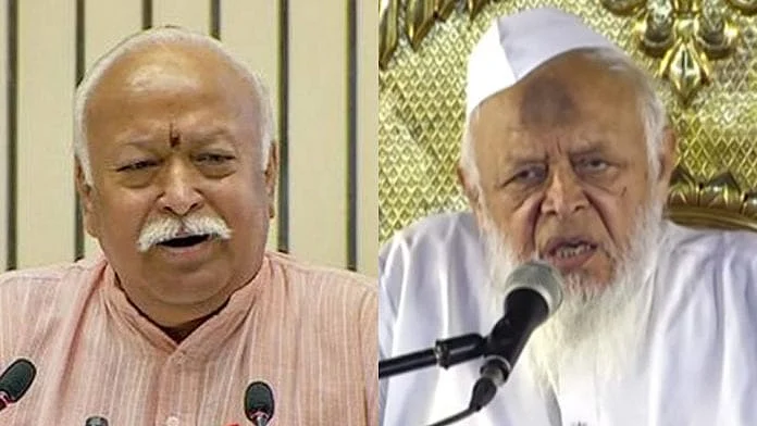 RSS chief Mohan Bhagwat and Jamiat Ulema Hind president Maulana Arshad Madani.