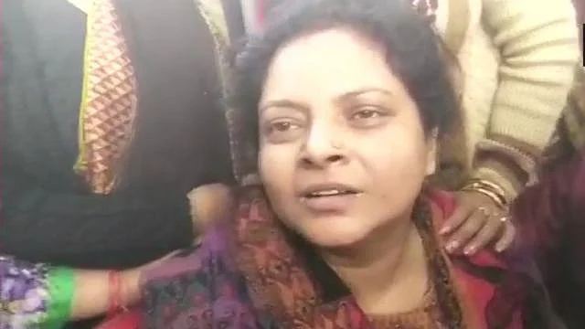 Rajni, the wife of slain Inspector Subodh Singh who was killed by a Hindutva mob on Dec 3 last year.