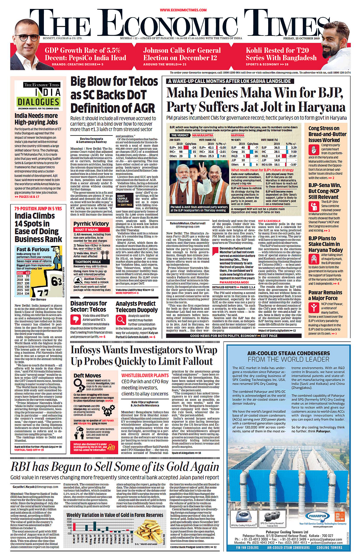 Front Pages This Morning - October 25, 2019