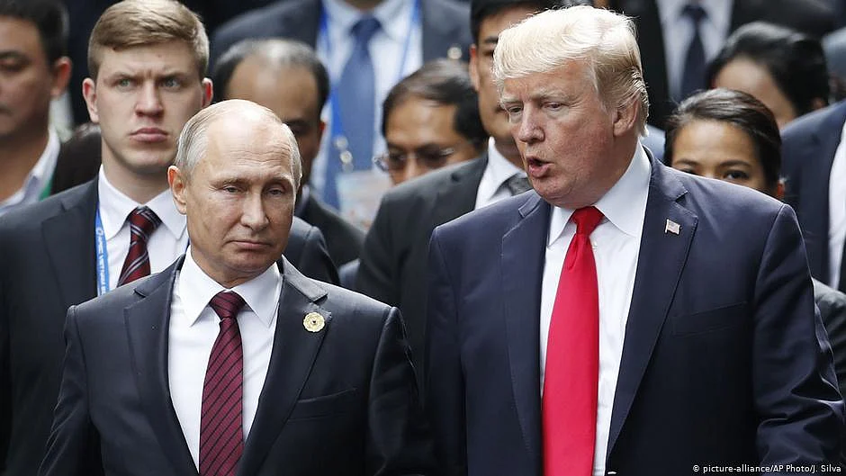 Russian president Vladimir Putin with US president Donald Trump