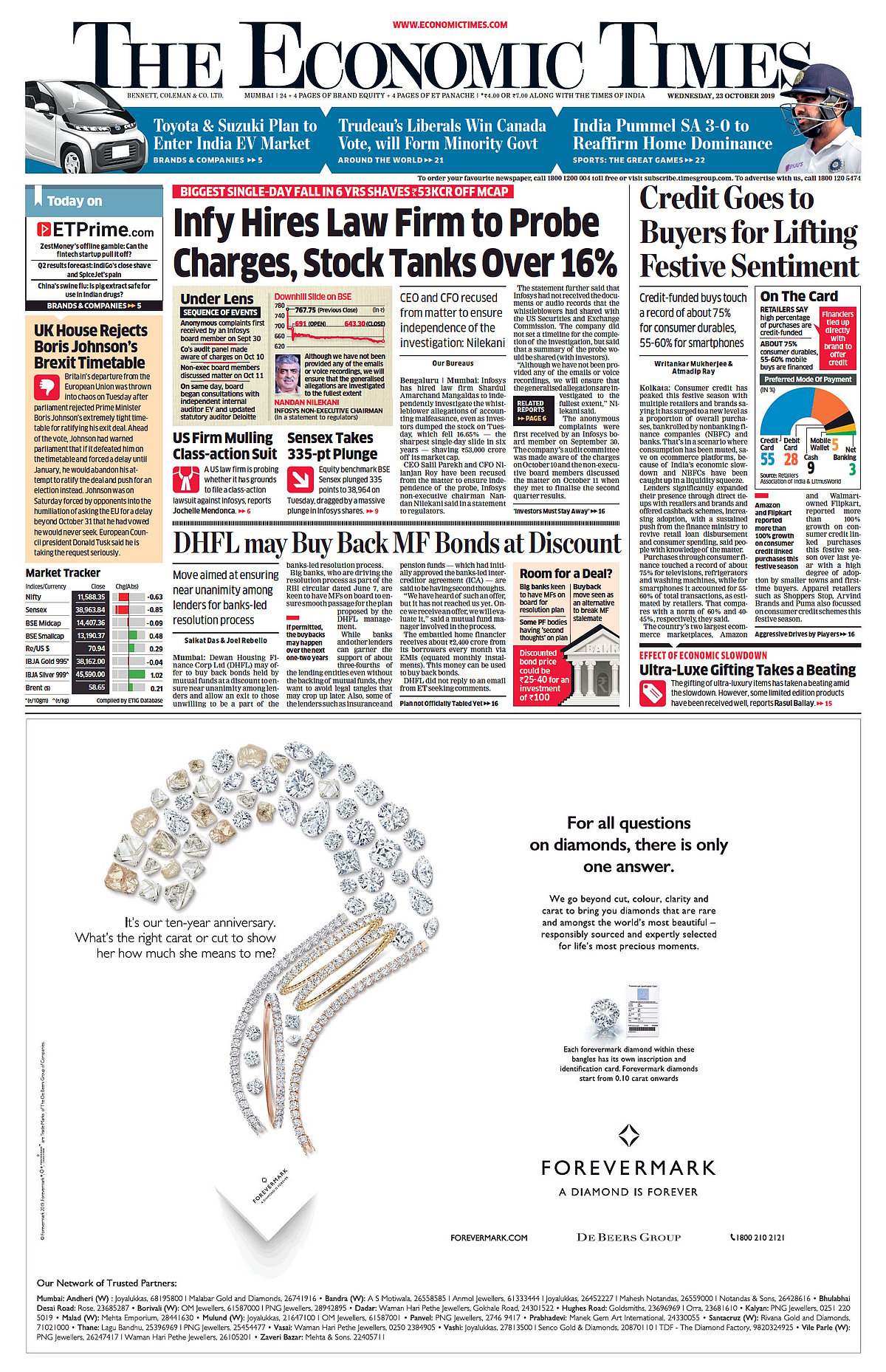 Front Pages this morning - October 23, 2019