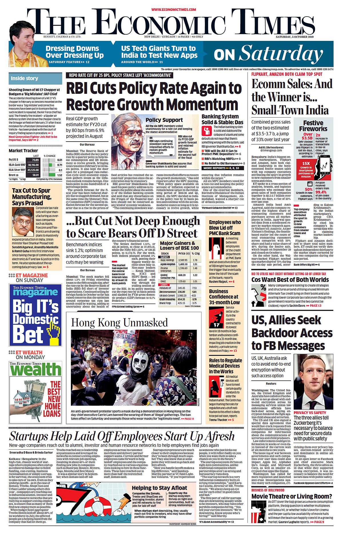 Front Pages this morning- October 5, 2019