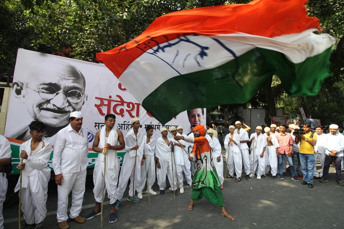 Rahul Gandhi leads Congress ‘padyatra’ on Mahatma Gandhi’s 150th birth anniversary