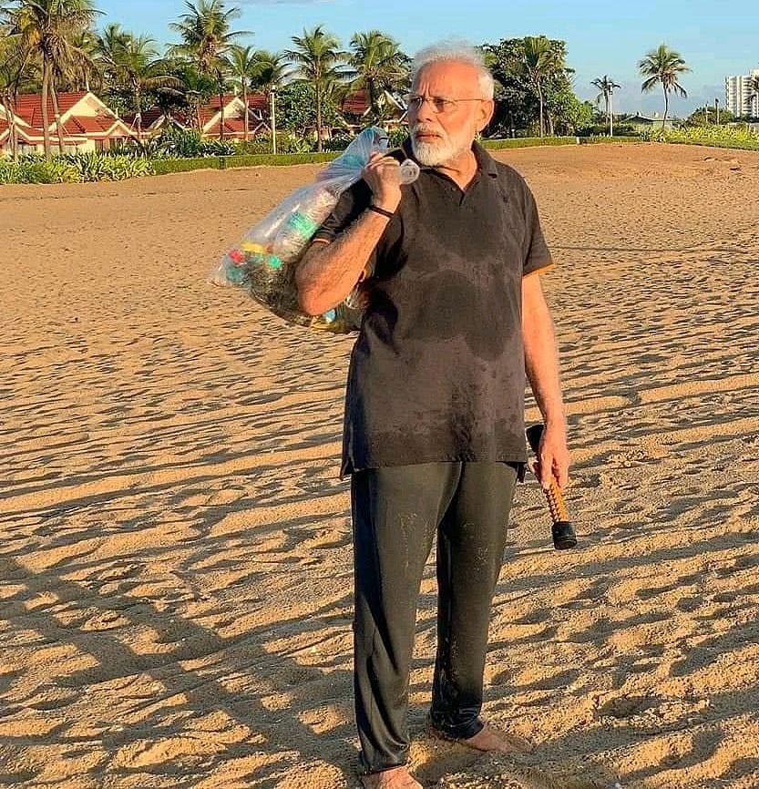 Congress takes swipe at Modi plogging on beach at Mamallapuram