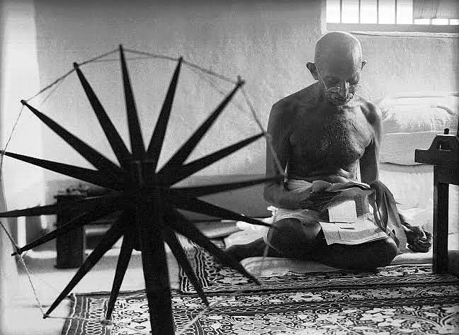 Mahatma and the spinning wheel
