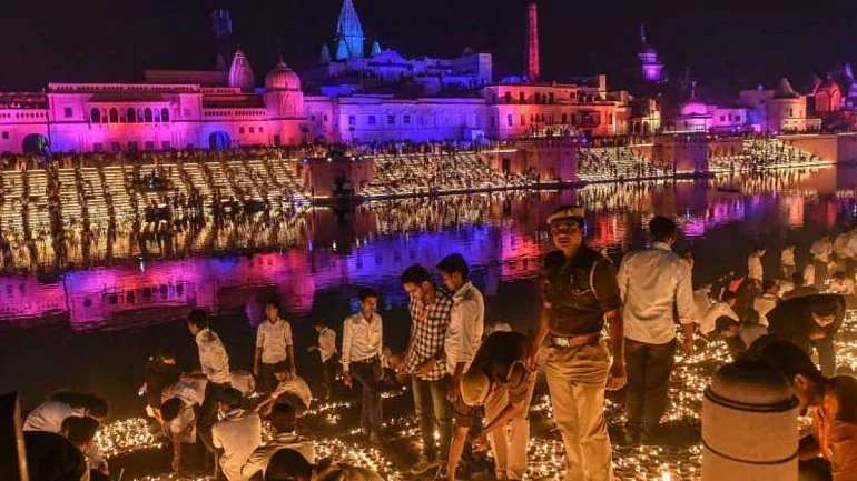 Deepotsav on the banks of Saryu river in Ayodhya (PTI photo)