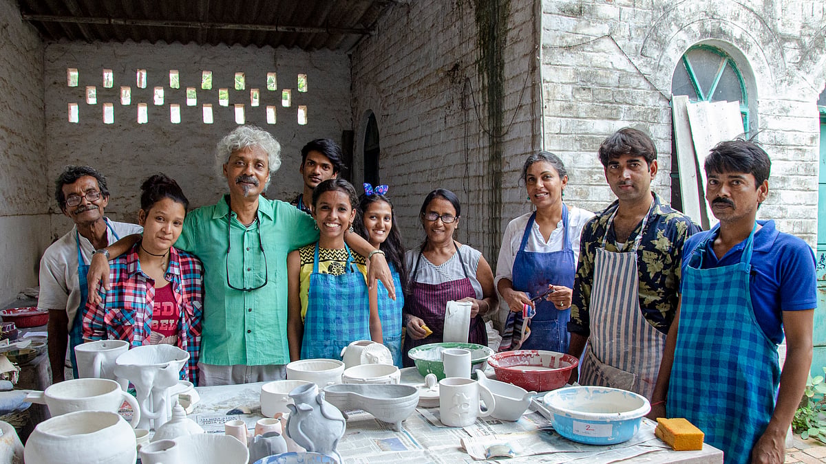 Probir Gupta with his students