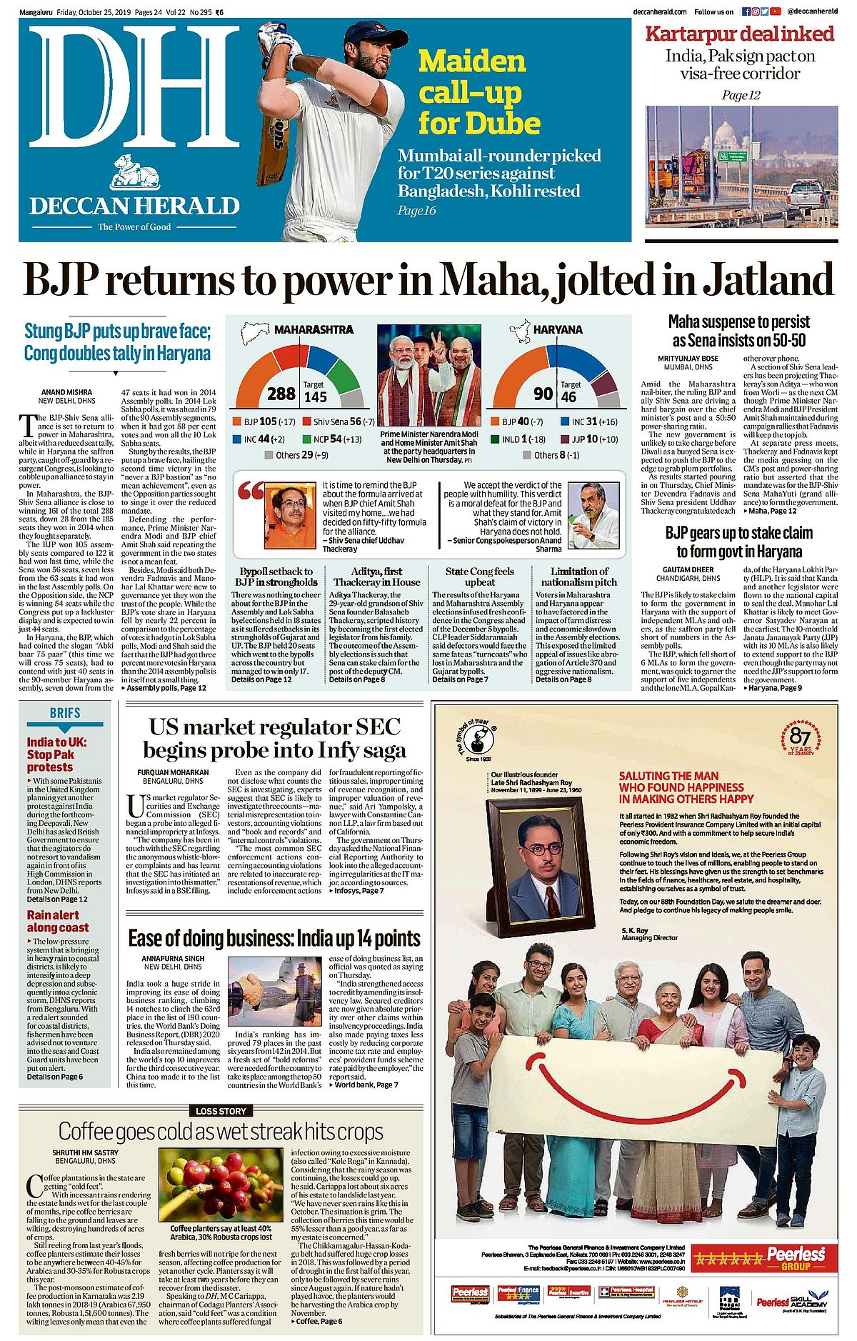 Front Pages This Morning - October 25, 2019